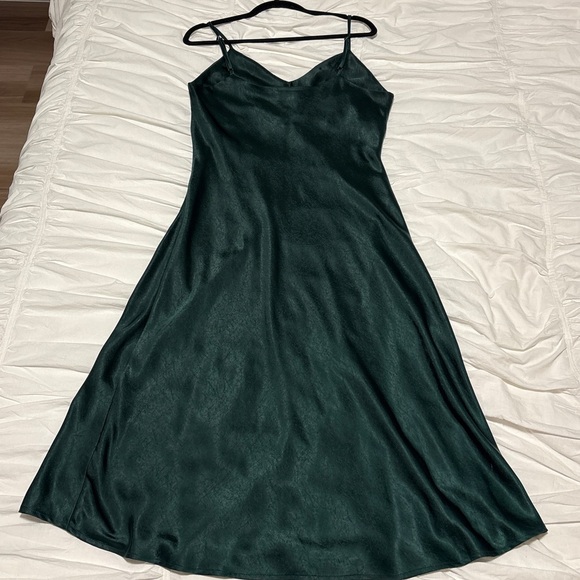 The Latest Scoop Teal Satin Dress - Picture 2 of 4